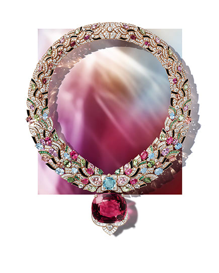 Celestial Mosaic Necklace, Polychroma High Jewellery Collection, close-up.