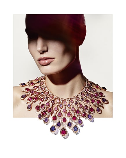 Rainbow Flow Necklace, Polychroma High Jewellery Collection, close-up.