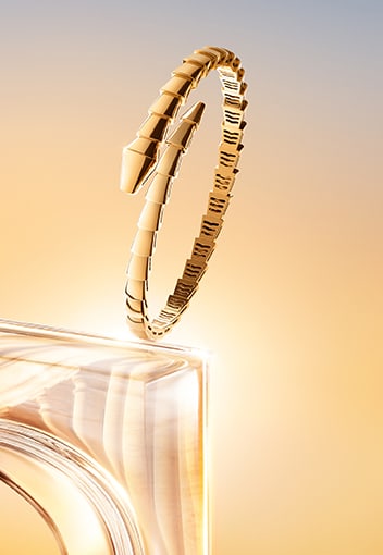 Serpenti bracelets in rose and white gold with diamonds, Magnificent icons campaign