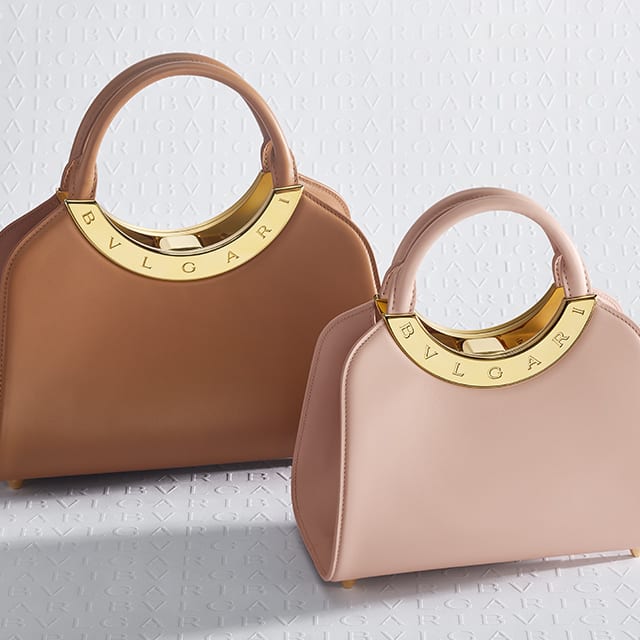 Bvlgari Roma bags in brown and pink calf leather.