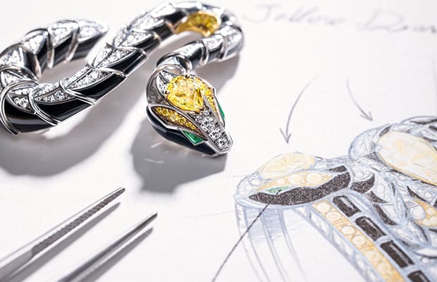 Making of Serpenti spira cuff, Eclettica High Jewellery collection.