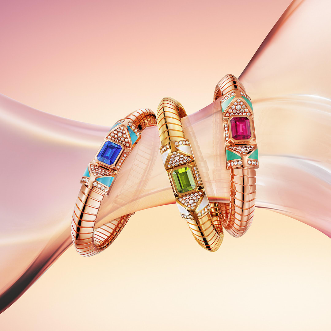 Bvlgari bracelets, creative shot by Bvlgari Colors campaign.