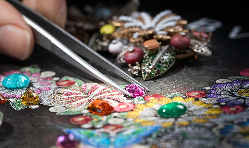 High jewellery gemstone creative shot.