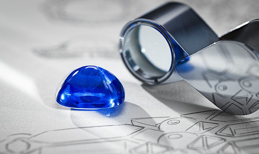 High jewellery gemstone creative shot.