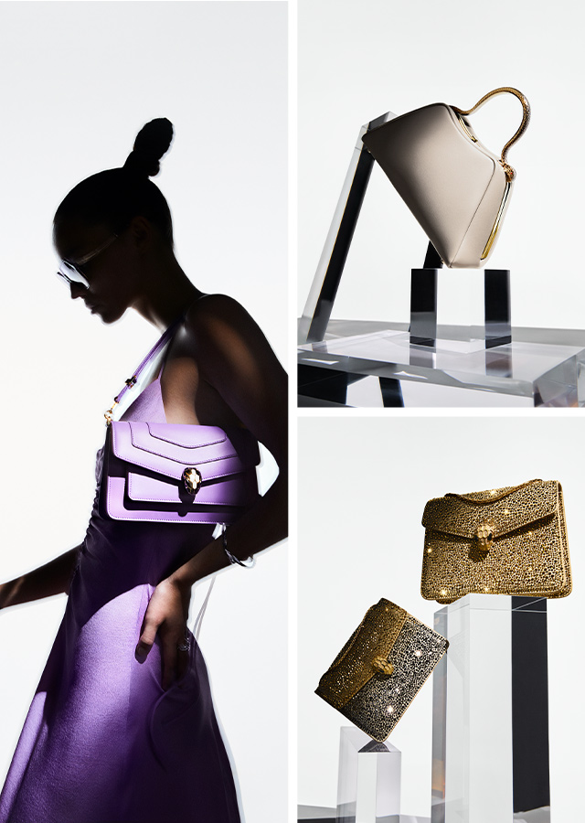 Models wearing spring-summer 23 bags & accessories collection. Creative shots.