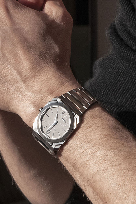 Octo Finissimo watch creative shot.