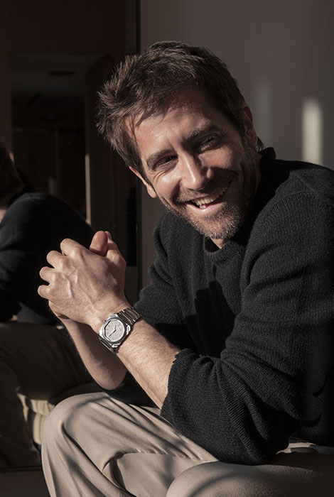Brand Ambassador Jake Gyllenhaal wearinf Octo Finissimo watch.