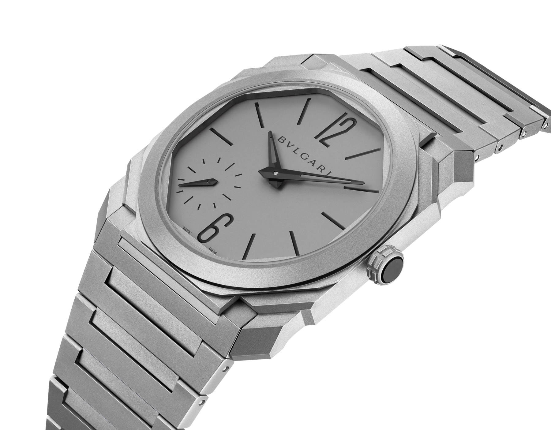 Angled view of Bulgari Octo Finissimo 37 reference 104089